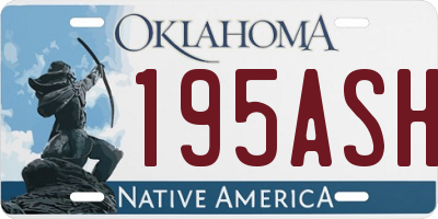 OK license plate 195ASH