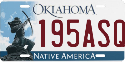 OK license plate 195ASQ