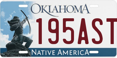 OK license plate 195AST