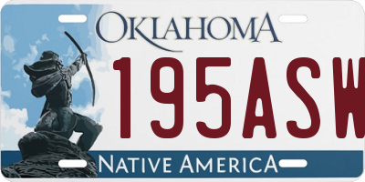 OK license plate 195ASW