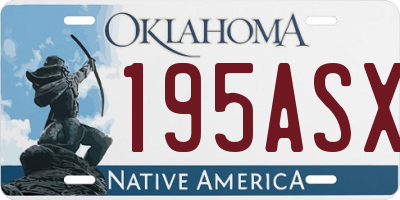 OK license plate 195ASX