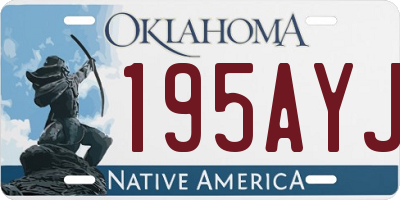 OK license plate 195AYJ