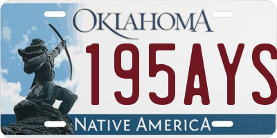 OK license plate 195AYS