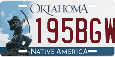 OK license plate 195BGW
