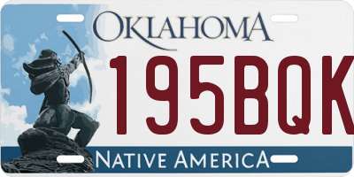 OK license plate 195BQK