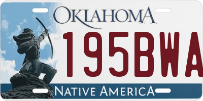 OK license plate 195BWA