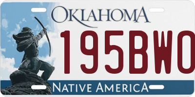 OK license plate 195BWO