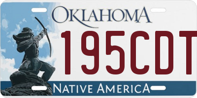 OK license plate 195CDT
