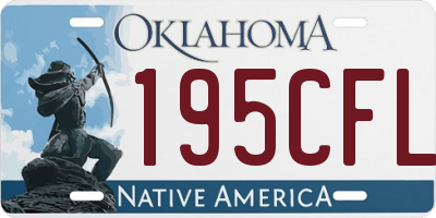 OK license plate 195CFL