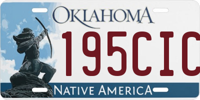 OK license plate 195CIC