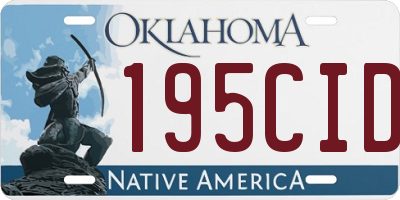 OK license plate 195CID