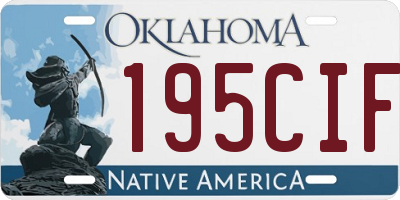 OK license plate 195CIF