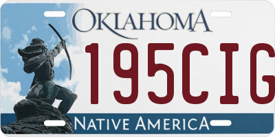 OK license plate 195CIG
