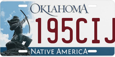 OK license plate 195CIJ