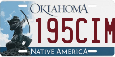 OK license plate 195CIM