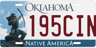 OK license plate 195CIN