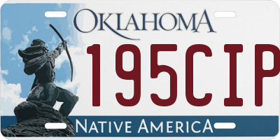OK license plate 195CIP