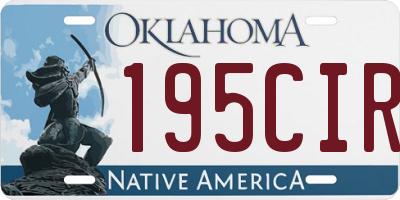 OK license plate 195CIR