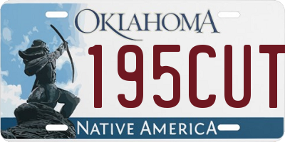 OK license plate 195CUT