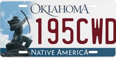 OK license plate 195CWD
