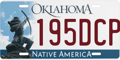 OK license plate 195DCP