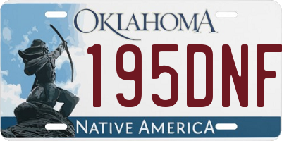 OK license plate 195DNF