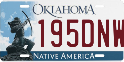 OK license plate 195DNW