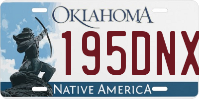 OK license plate 195DNX