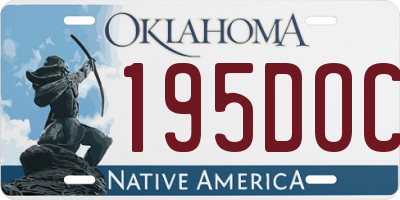 OK license plate 195DOC