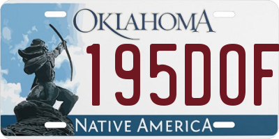 OK license plate 195DOF