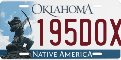 OK license plate 195DOX