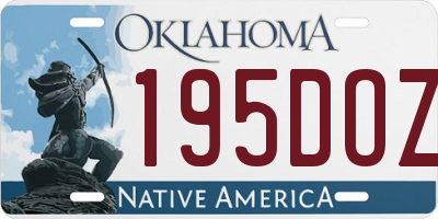 OK license plate 195DOZ