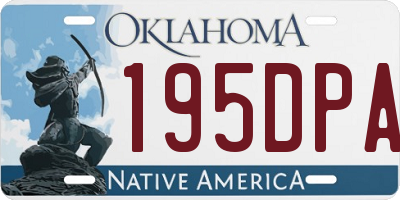 OK license plate 195DPA