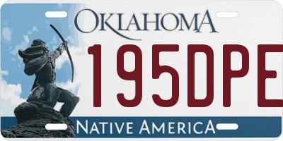 OK license plate 195DPE