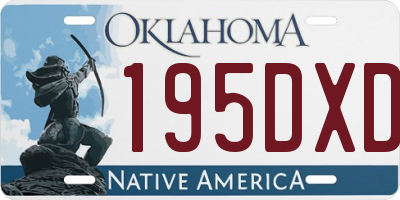 OK license plate 195DXD