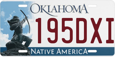OK license plate 195DXI