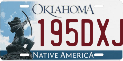OK license plate 195DXJ