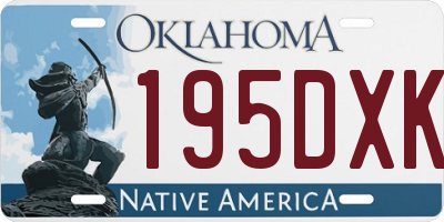OK license plate 195DXK