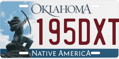 OK license plate 195DXT