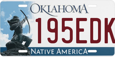 OK license plate 195EDK