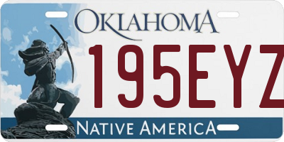 OK license plate 195EYZ