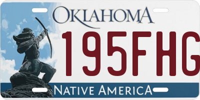OK license plate 195FHG