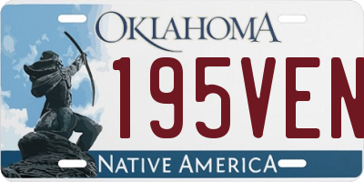 OK license plate 195VEN
