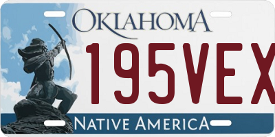 OK license plate 195VEX