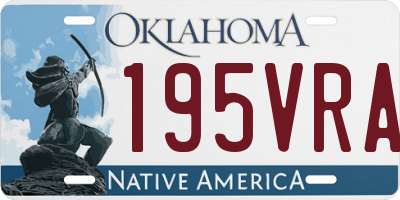 OK license plate 195VRA