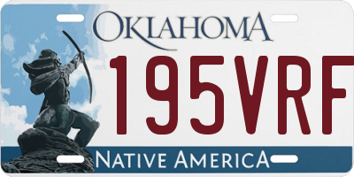 OK license plate 195VRF