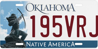 OK license plate 195VRJ
