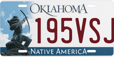 OK license plate 195VSJ