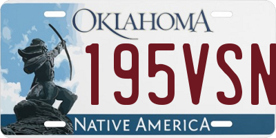 OK license plate 195VSN