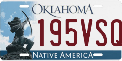 OK license plate 195VSQ
